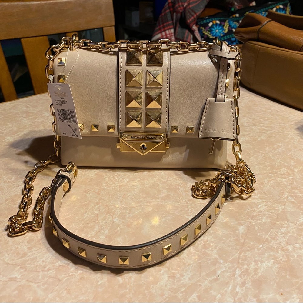 Michael Kors Cece Studded Crossbody Soft Pink NWT